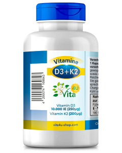 Vitamin D3 + K2 Depot | D3 10000 IE + K2 200μg