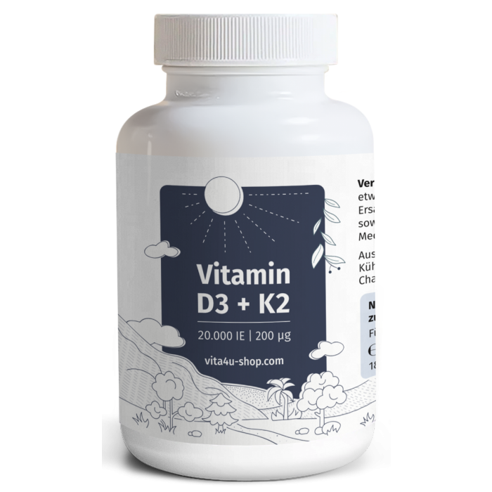 Vitamin D3 20000 I.E. mit 200 μg Vitamin K2